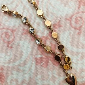 Jewelry - White Crystal, Rose Gold Heart Bracelet Jewelry - White Crystal, Rose Gold Heart Bracelet